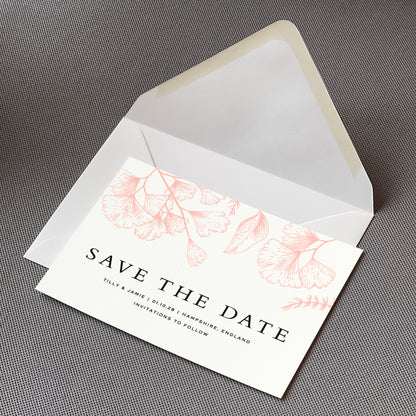 Blush Botanical Save The Date Cards