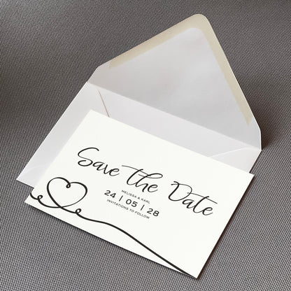 Calligraphy Save The Date Cards