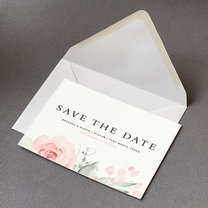 Sage & Blush Save The Date Cards