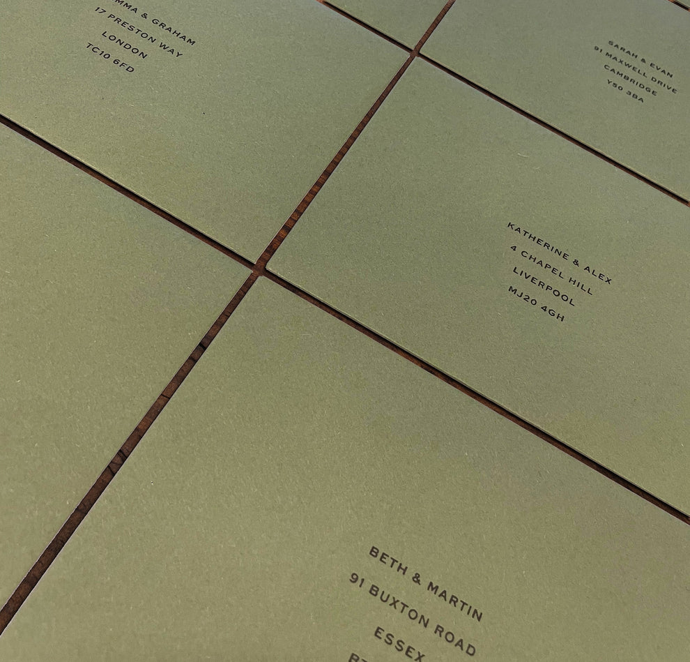 Personalised Olive Wedding Invitations – Sage Green Gatefold Design