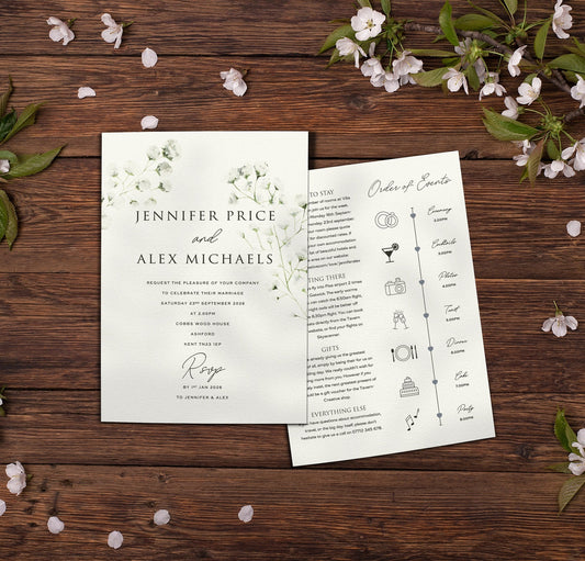 Baby's Breath Wedding Invitations