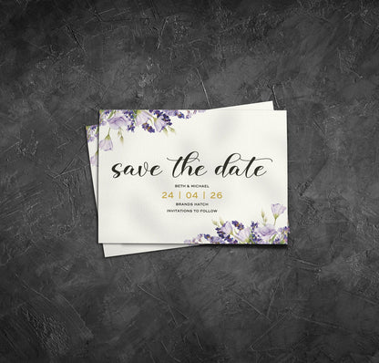 Lavender Save The Date Cards