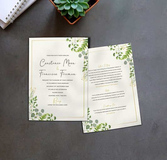 Greenery Eucalyptus Wedding Invitations