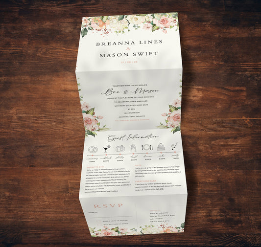 Blush Roses Wedding Invitations