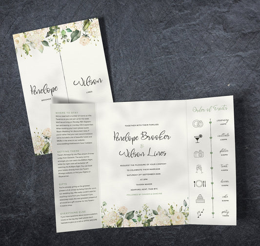 White Roses Wedding Invitations