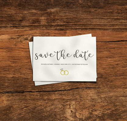 Rings Save The Date Cards