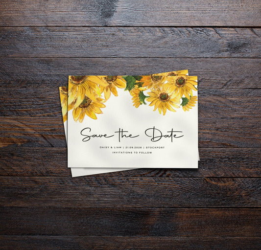 Sunflowers Save The Date Cards