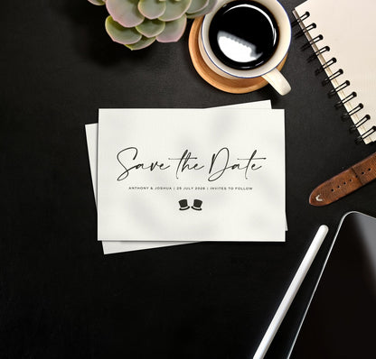 Top Hats Save The Date Cards