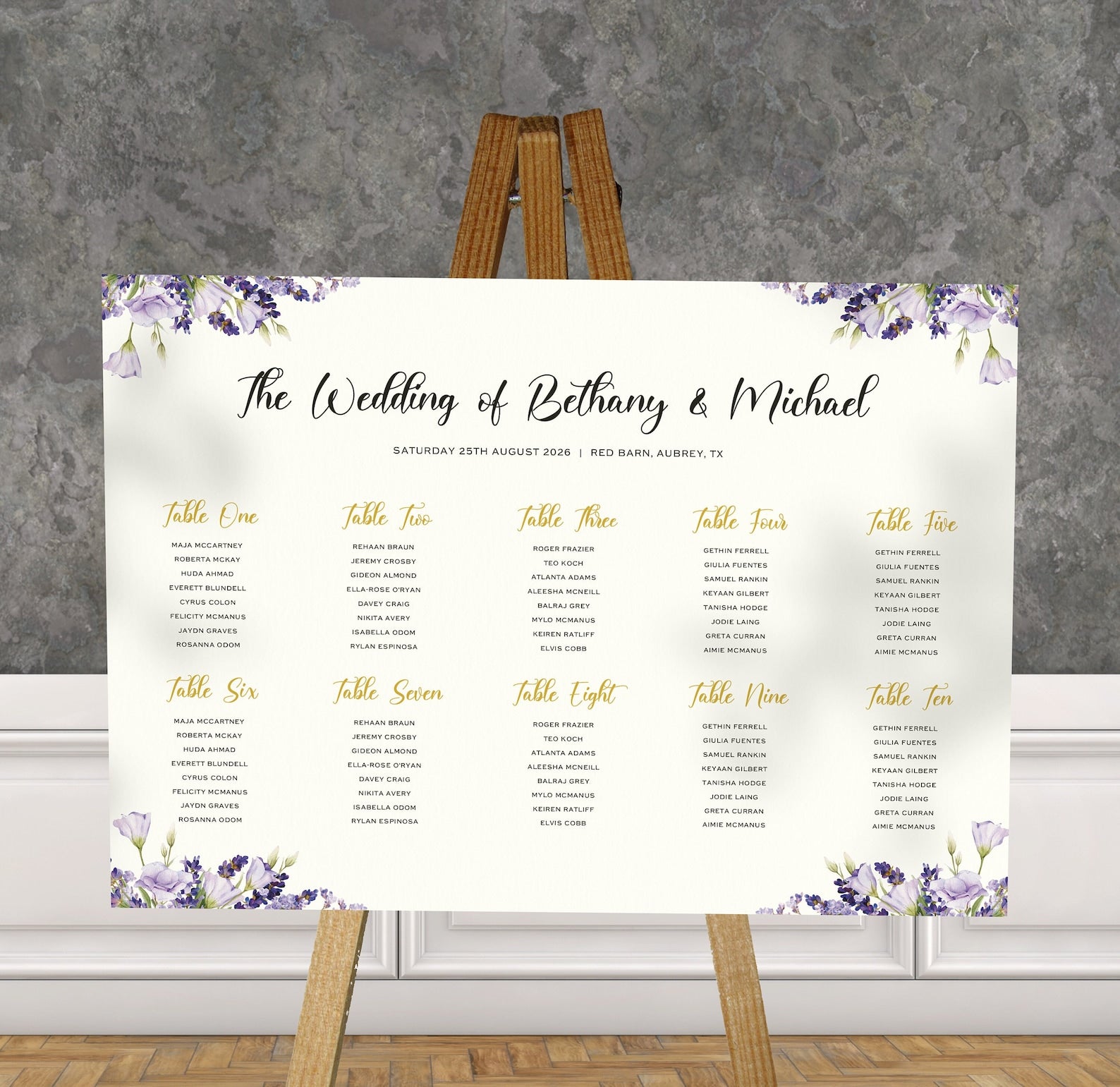 Wedding Seating Chart Board