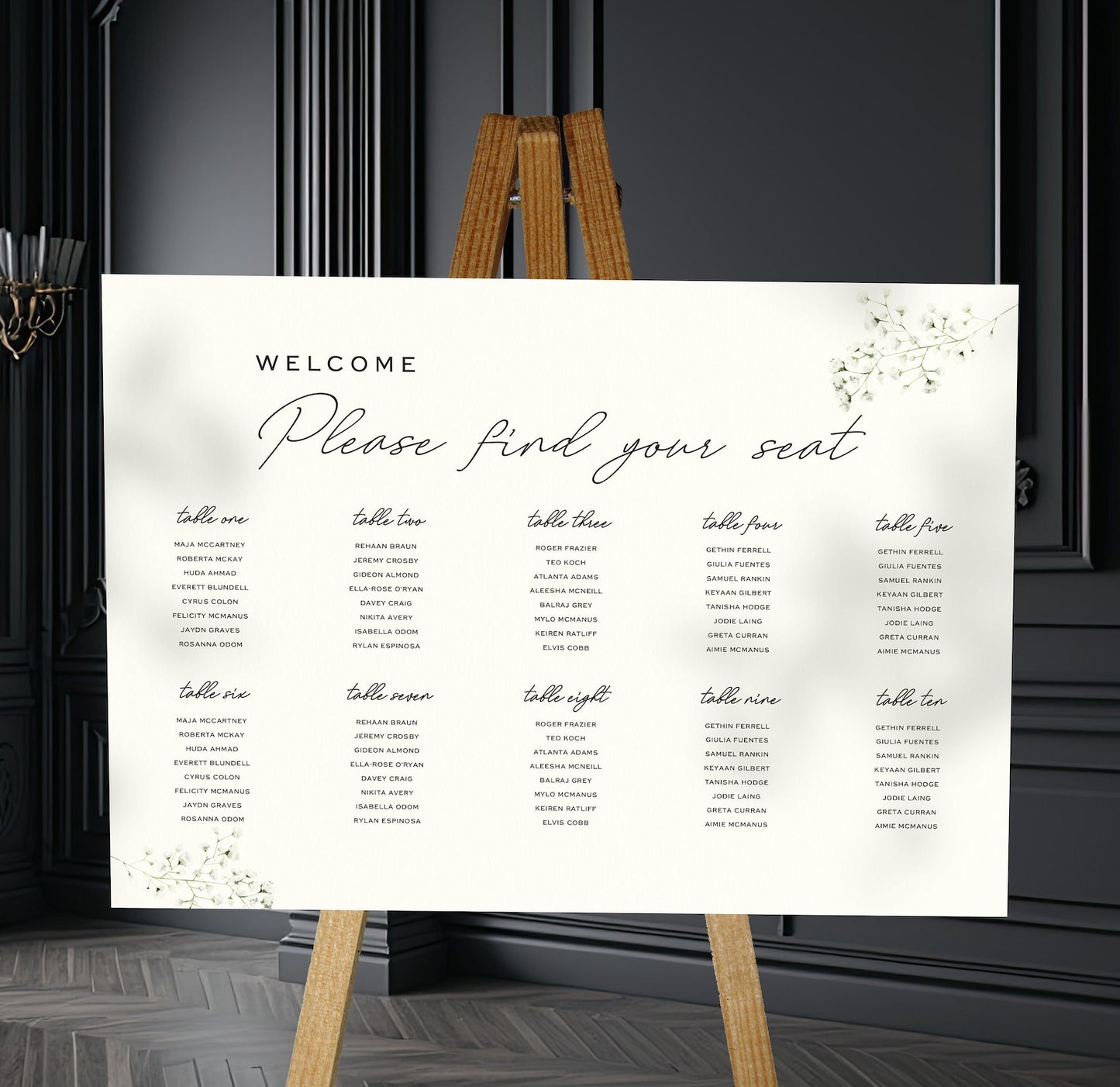 Wedding Table Seating Chart