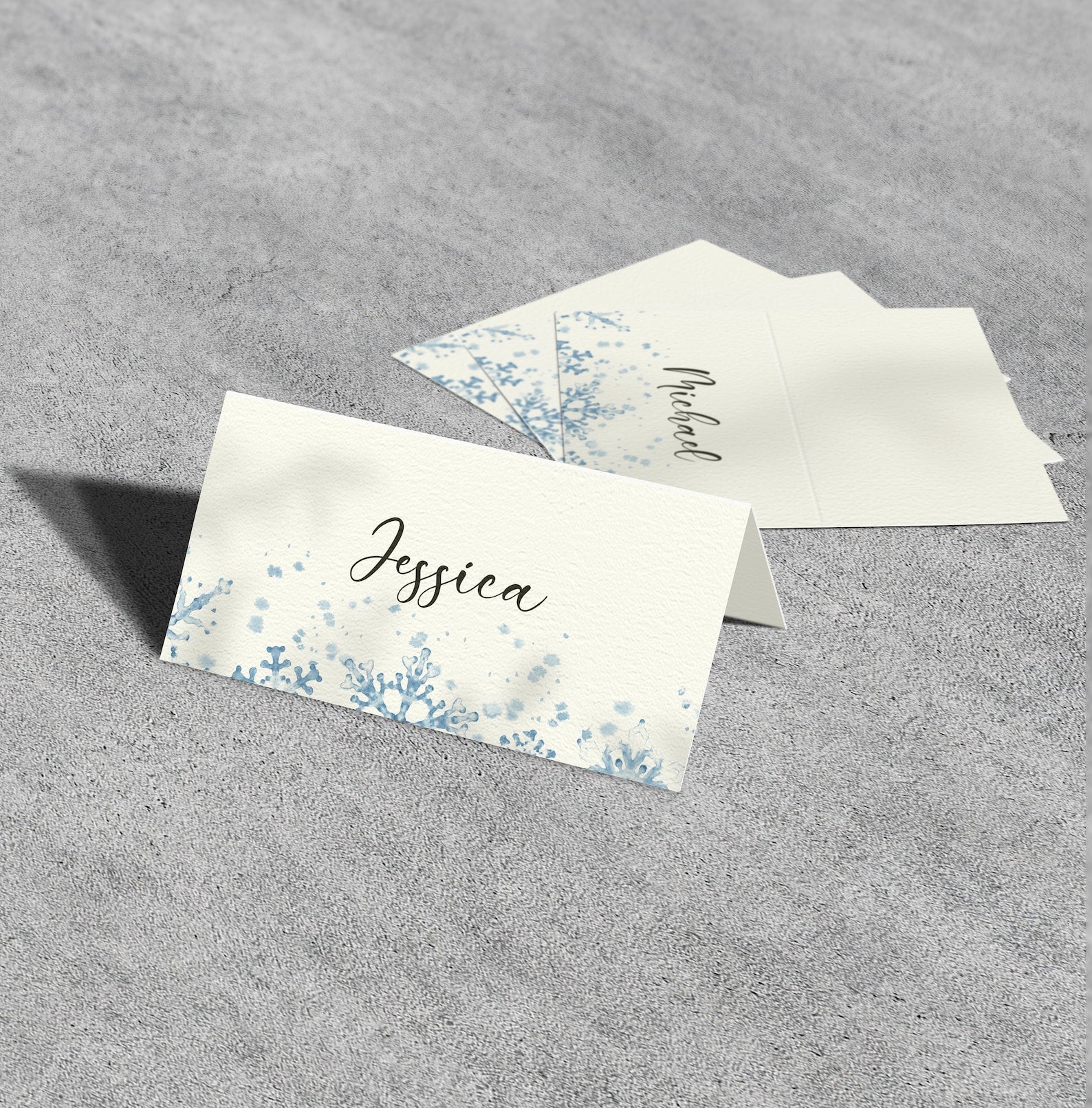 Winter Wedding Name Cards