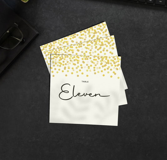 Confetti Rustic Table Name Cards