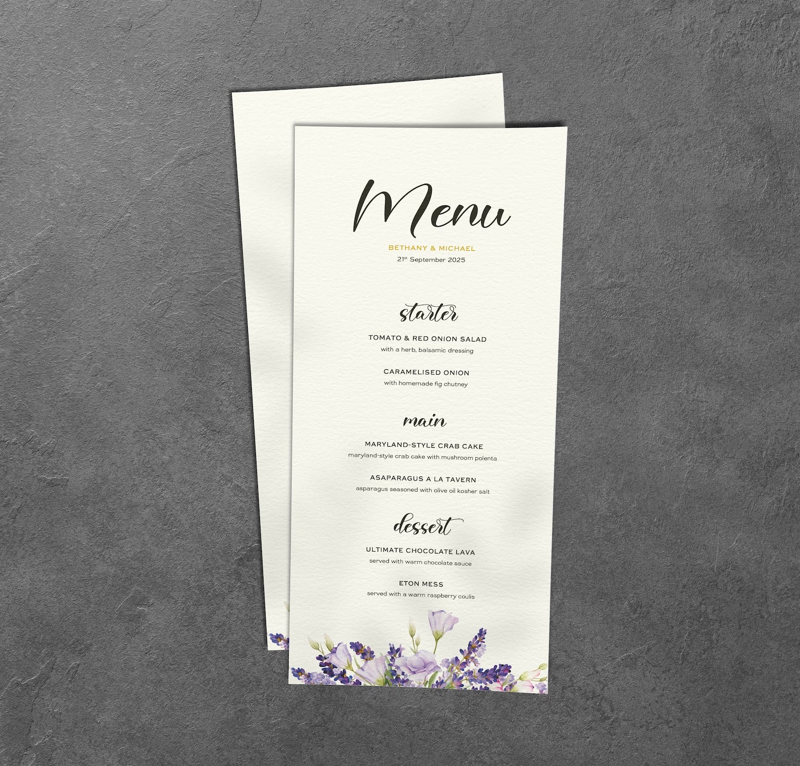 Afternoon Tea Wedding Menu