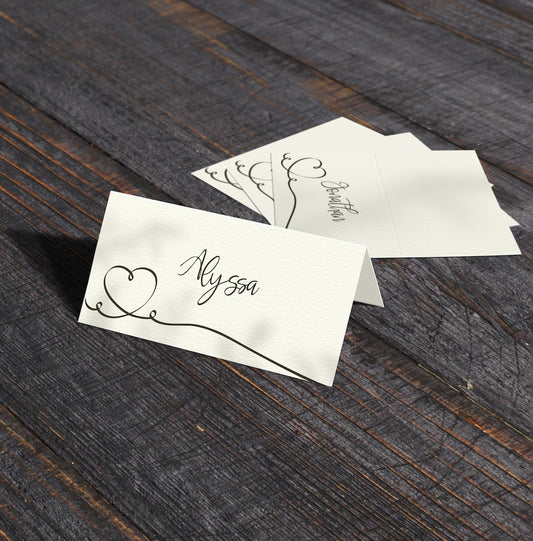 Folded Wedding Place Cards