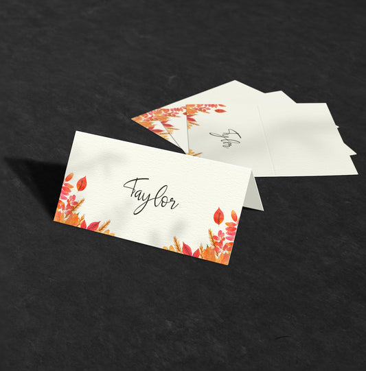 Fall Place Cards For Weddings
