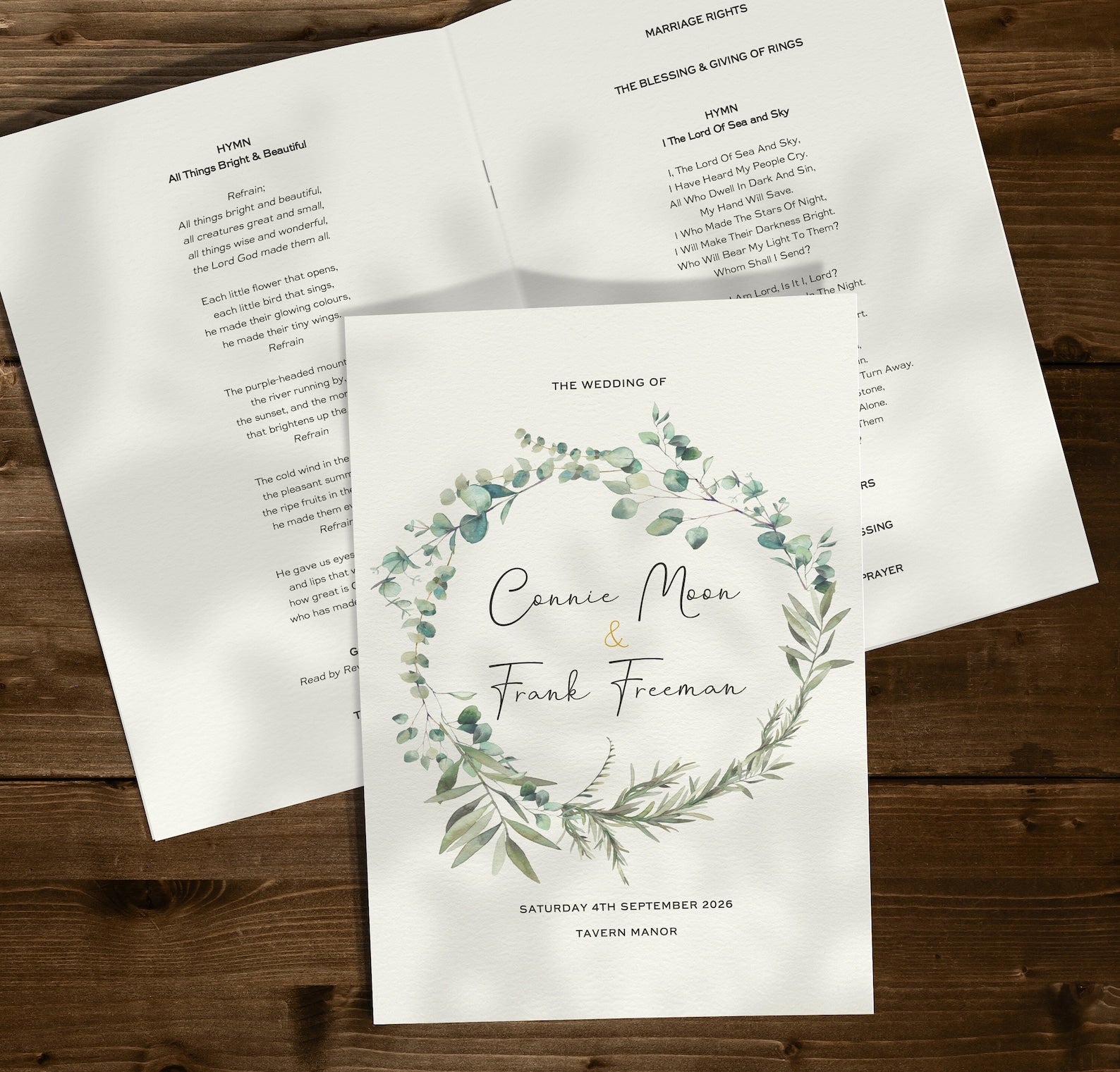 Wedding Church Booklet Programs