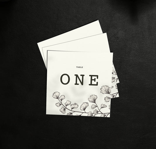 Outline Elegant Table Number Cards