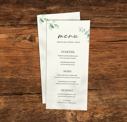 Morning Wedding Breakfast Menu
