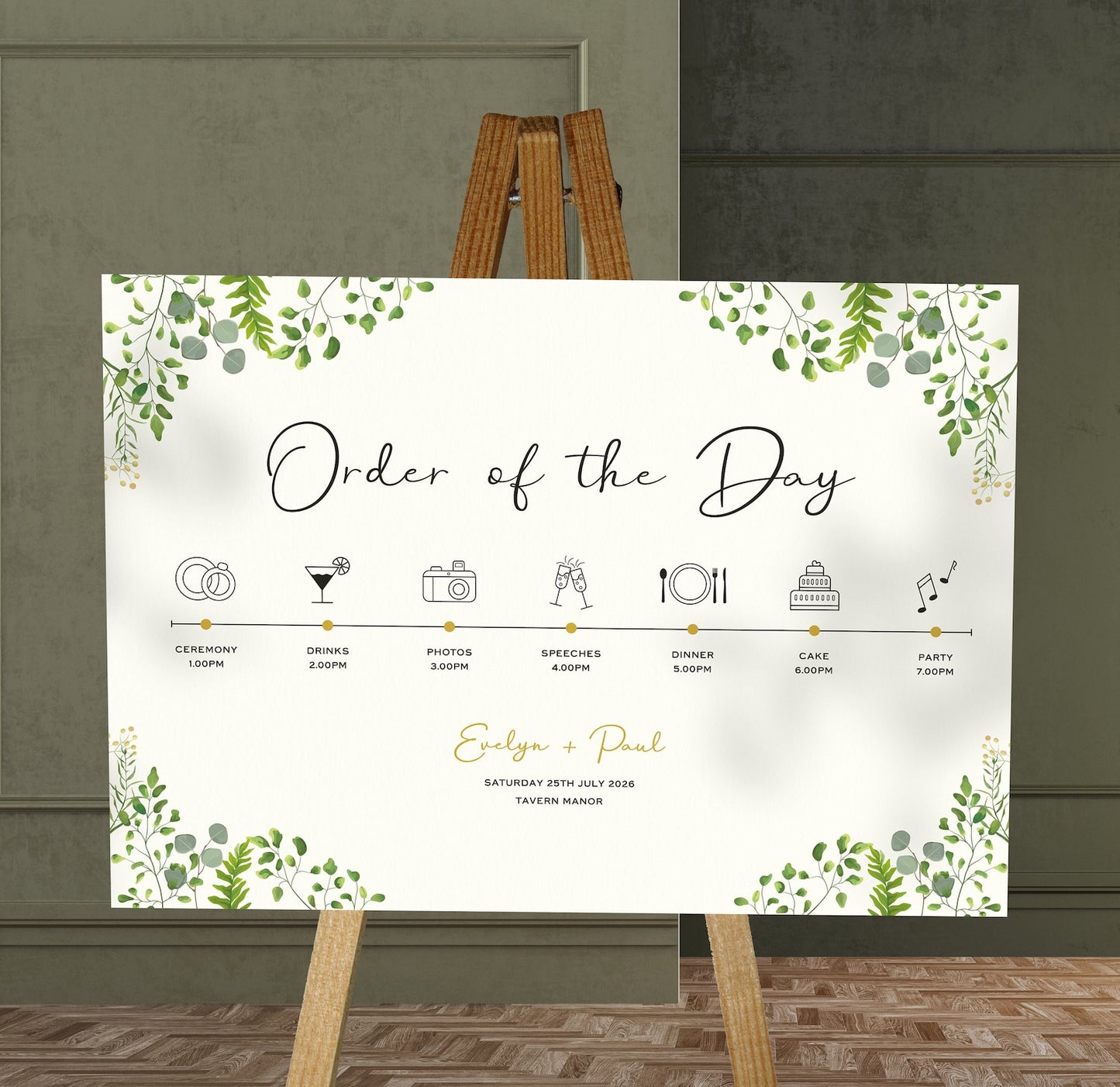 Wedding Itinerary Sign