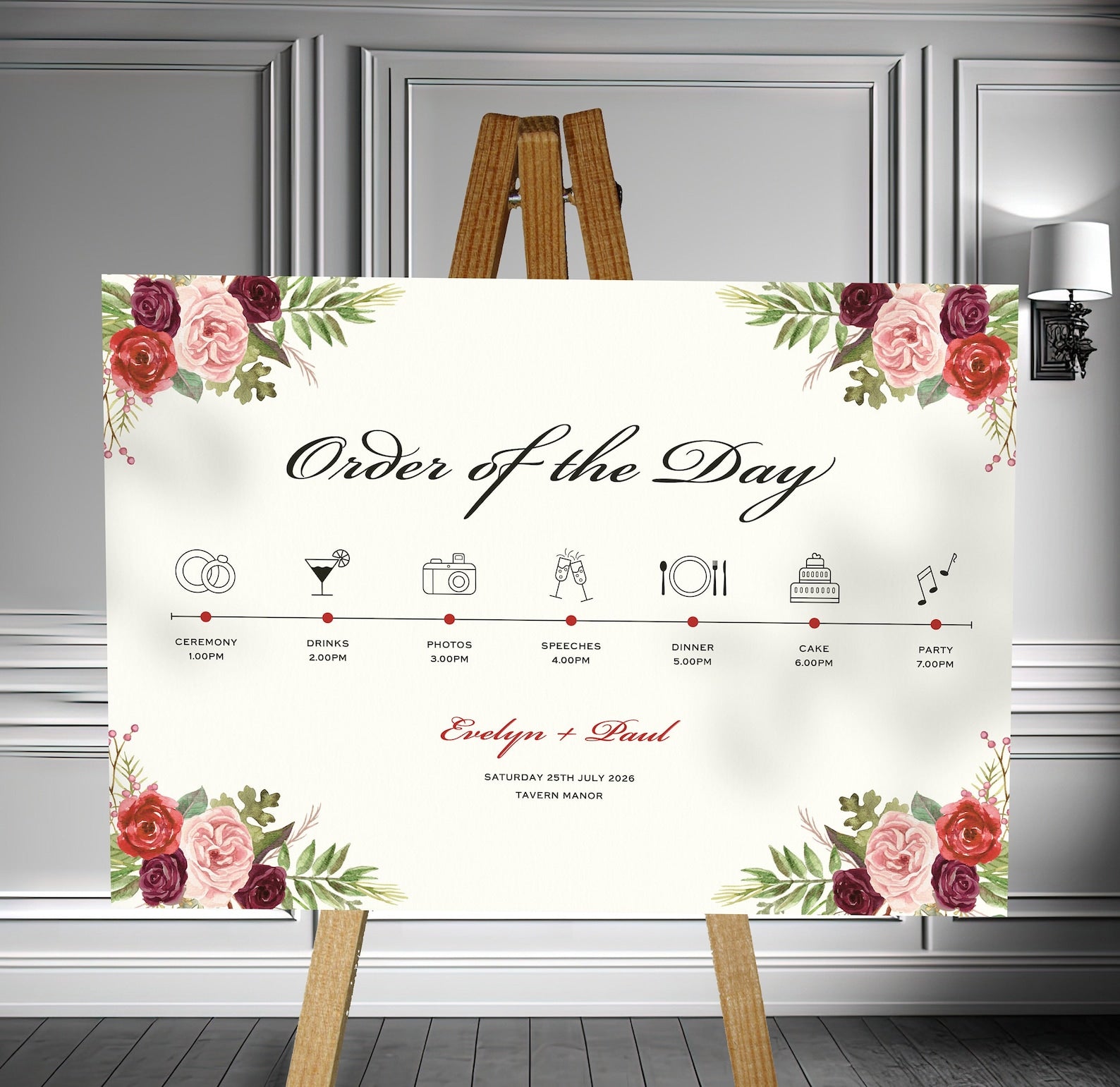 Order Of Day Wedding Sign