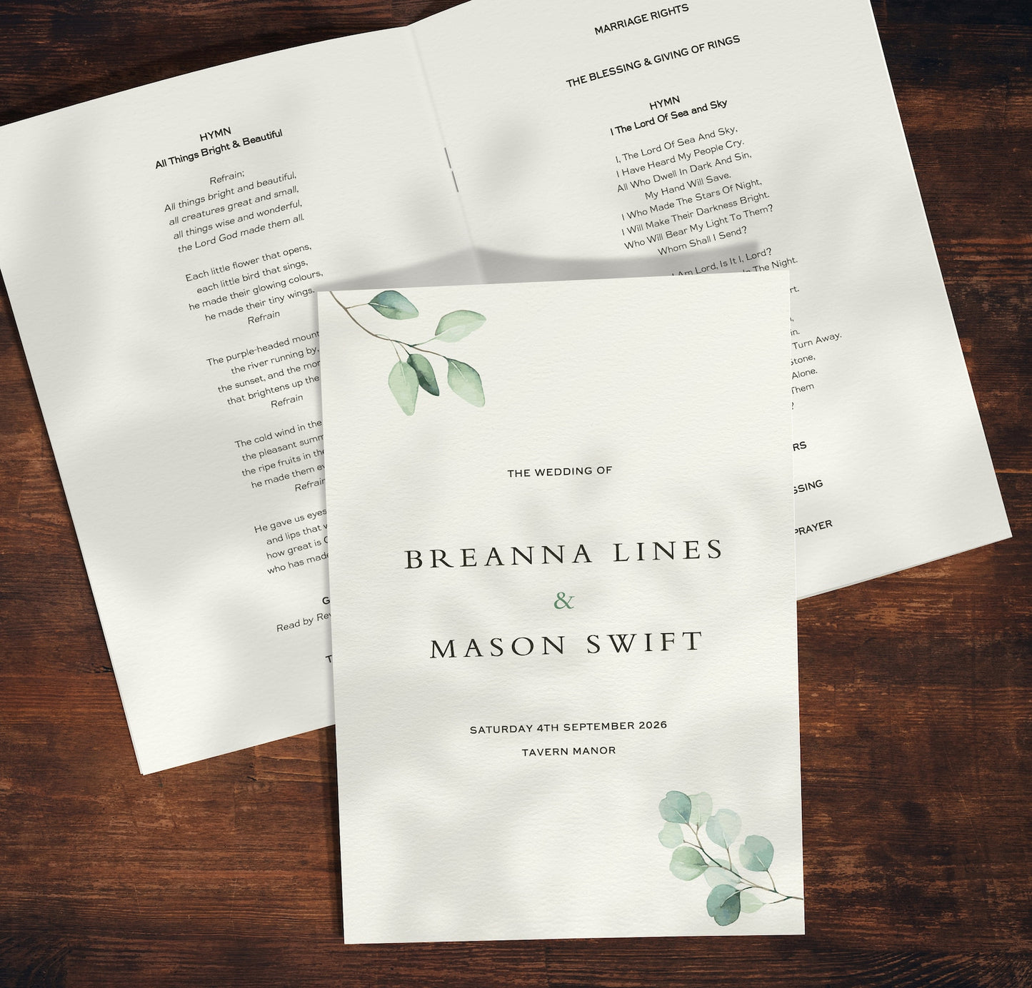 Argyle Apple Order Of Service Wedding Booklet
