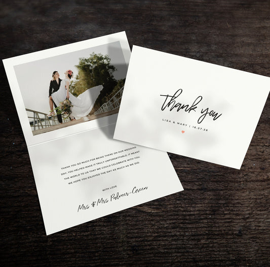 Simple Thank You Card For Attending Wedding