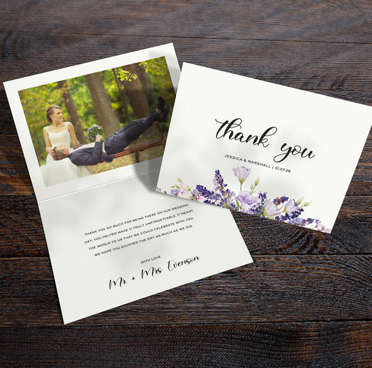 Lavender Wedding Thank You Cards