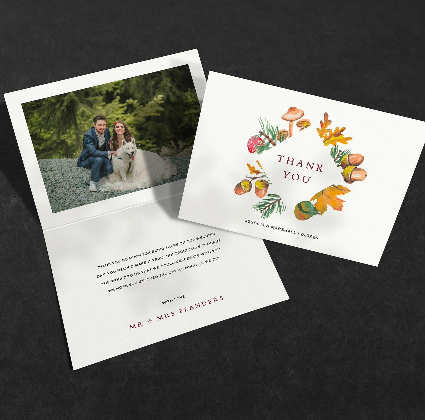 Woodland Wedding Thank You Cards