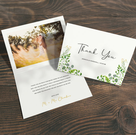 Greenery Eucalyptus Affordable Thank You Cards