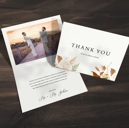 Dried Flowers Wedding Gift Notes