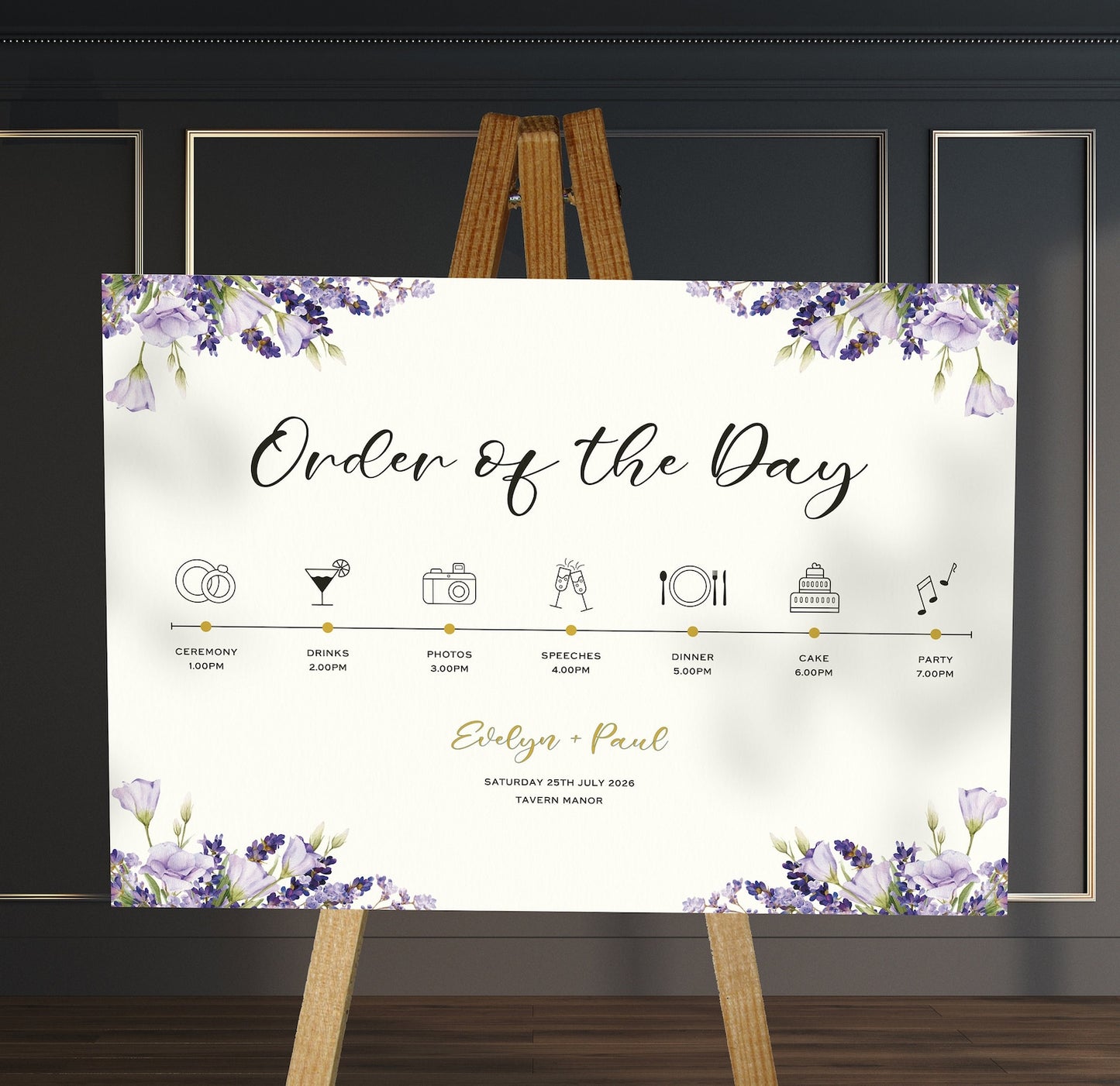 Wedding Order Of The Day Board