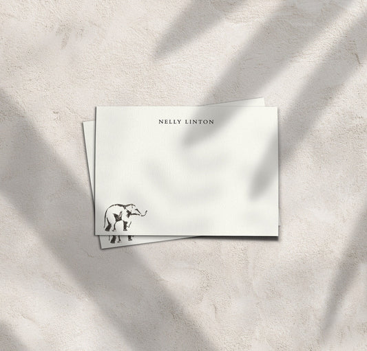50 x Personalised Elephant Note Cards With Envelopes