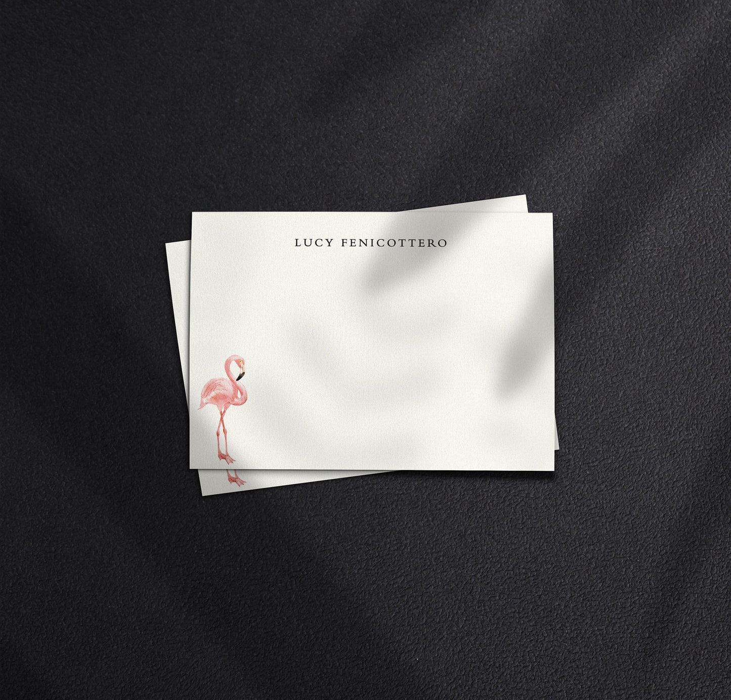50 x Personalised Flamingo Note Cards With Envelopes