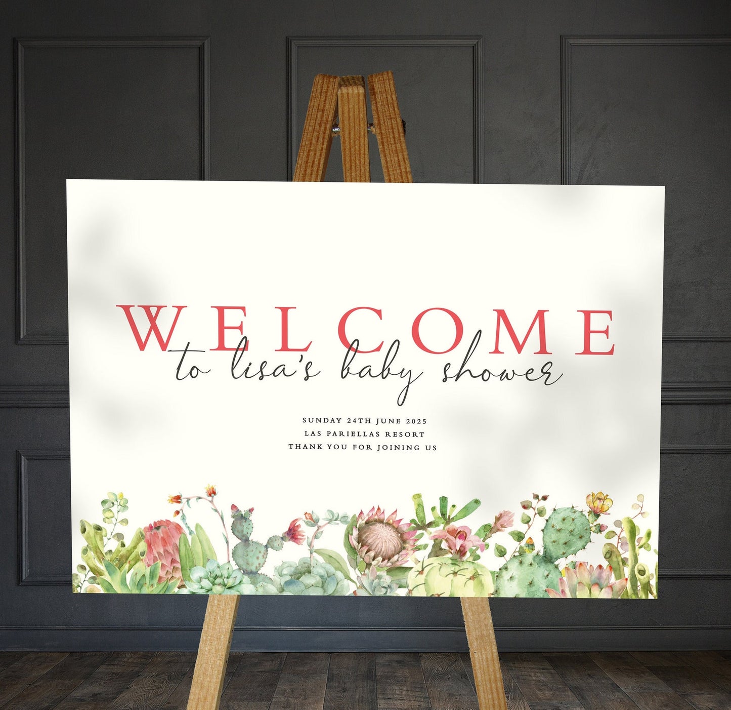 Succulents Baby Shower Welcome Signs