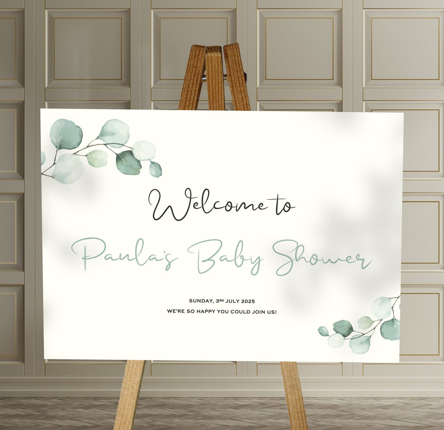 Eucalyptus Baby Shower Welcome Signs