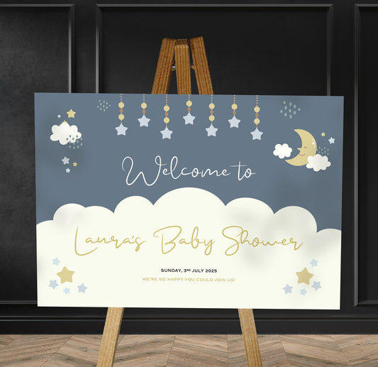 Moon And Stars Baby Shower Welcome Signs