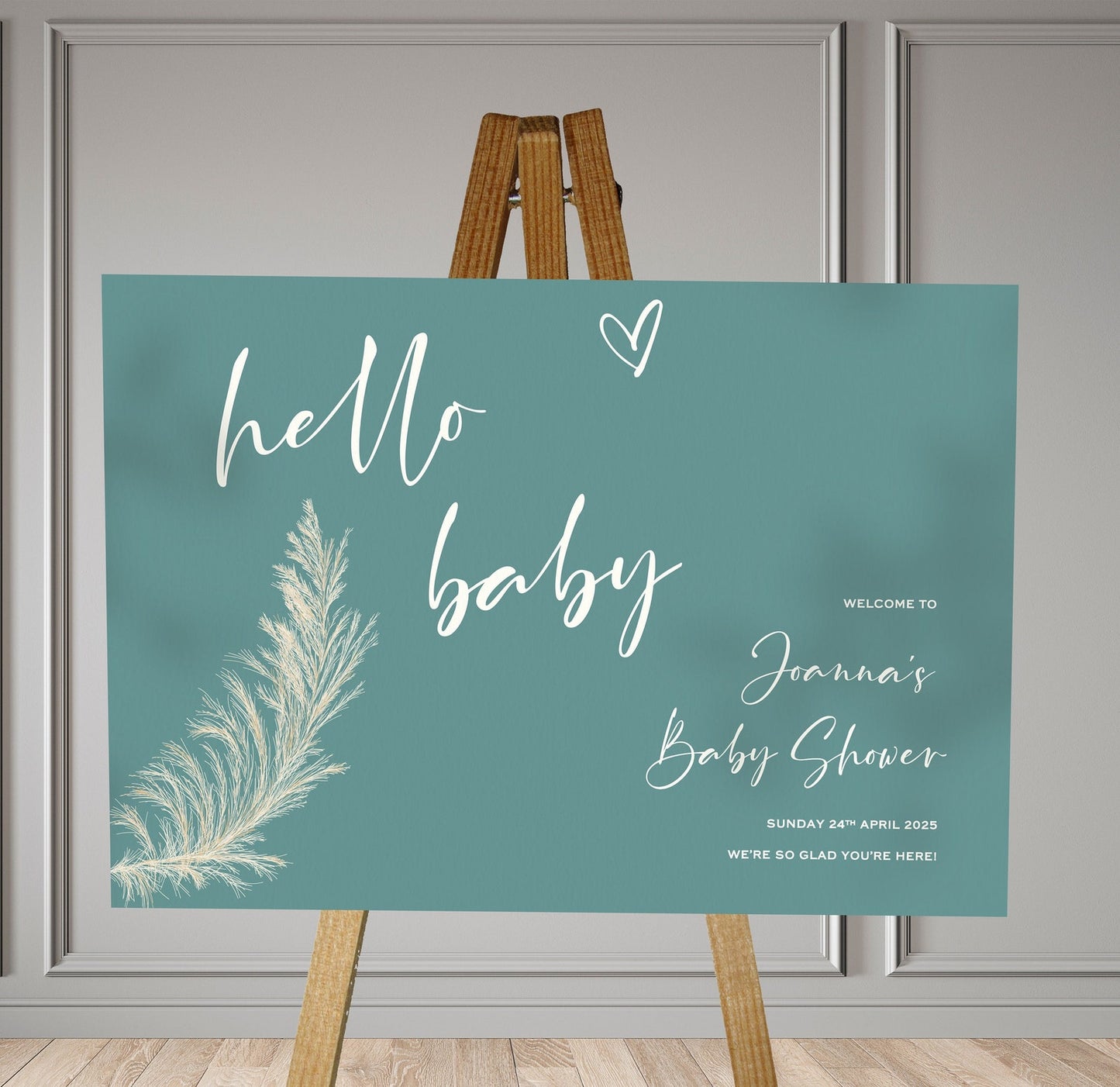 Pampas Grass Baby Shower Welcome Signs