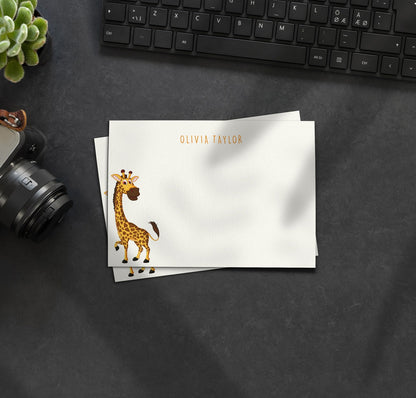 50 x Personalised Animal Notecards With Envelopes