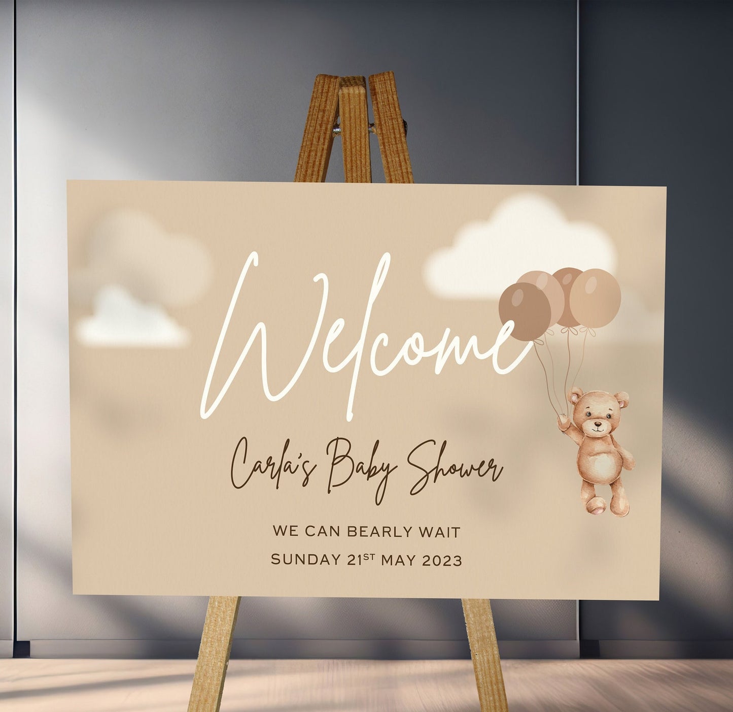 We Can Bearly Wait Baby Shower Welcome Signs