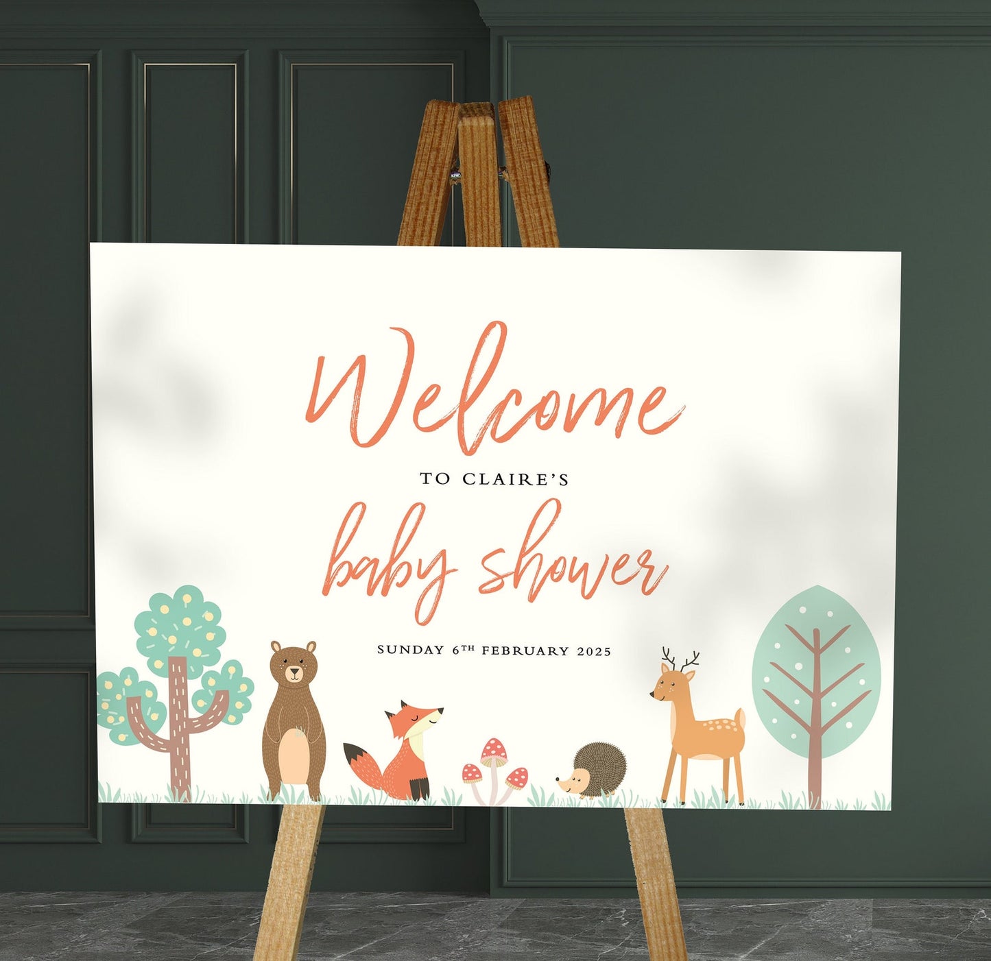 Woodland Baby Shower Welcome Signs