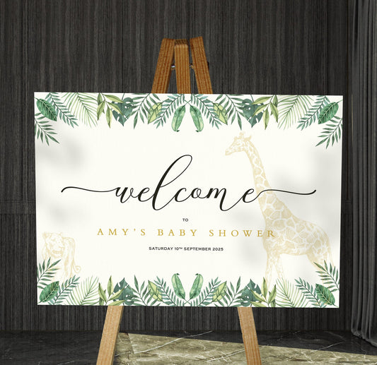 Safari Baby Shower Welcome Signs