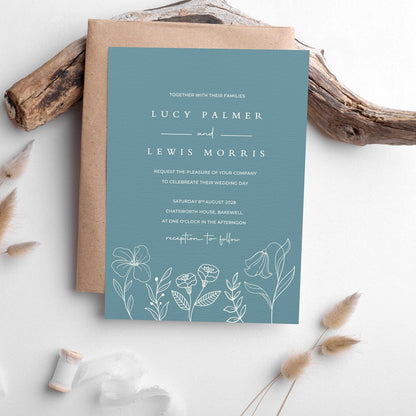 White Floral Wedding Invitations