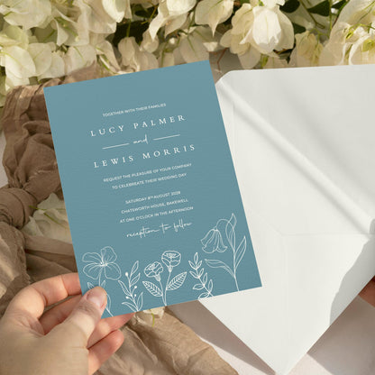 White Floral Wedding Invitations