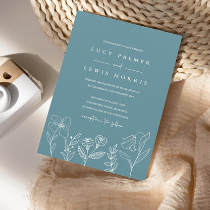 White Floral Wedding Invitations