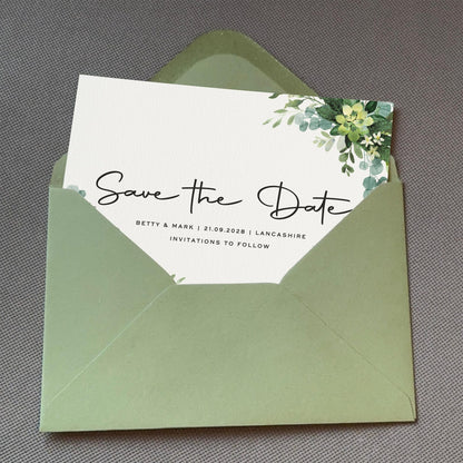 Azure Elegance Save The Date Cards