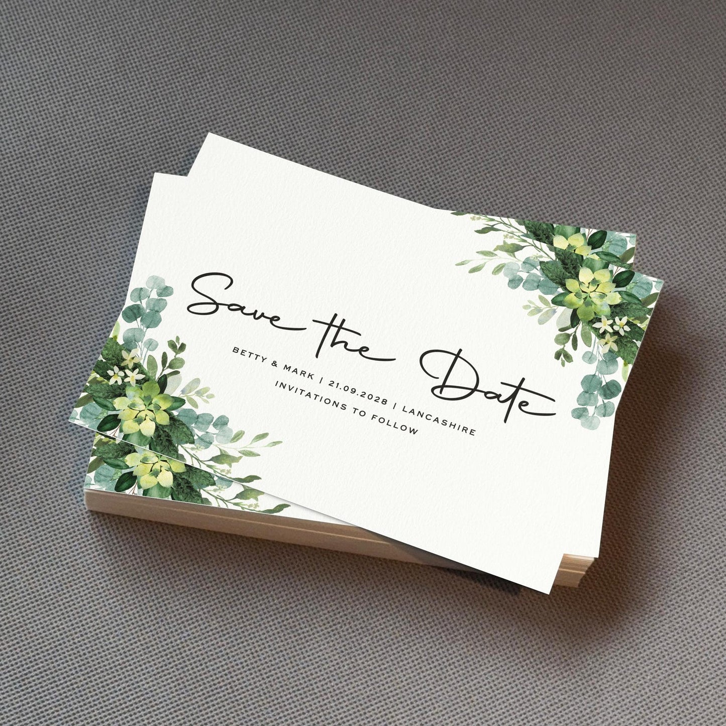 Azure Elegance Save The Date Cards