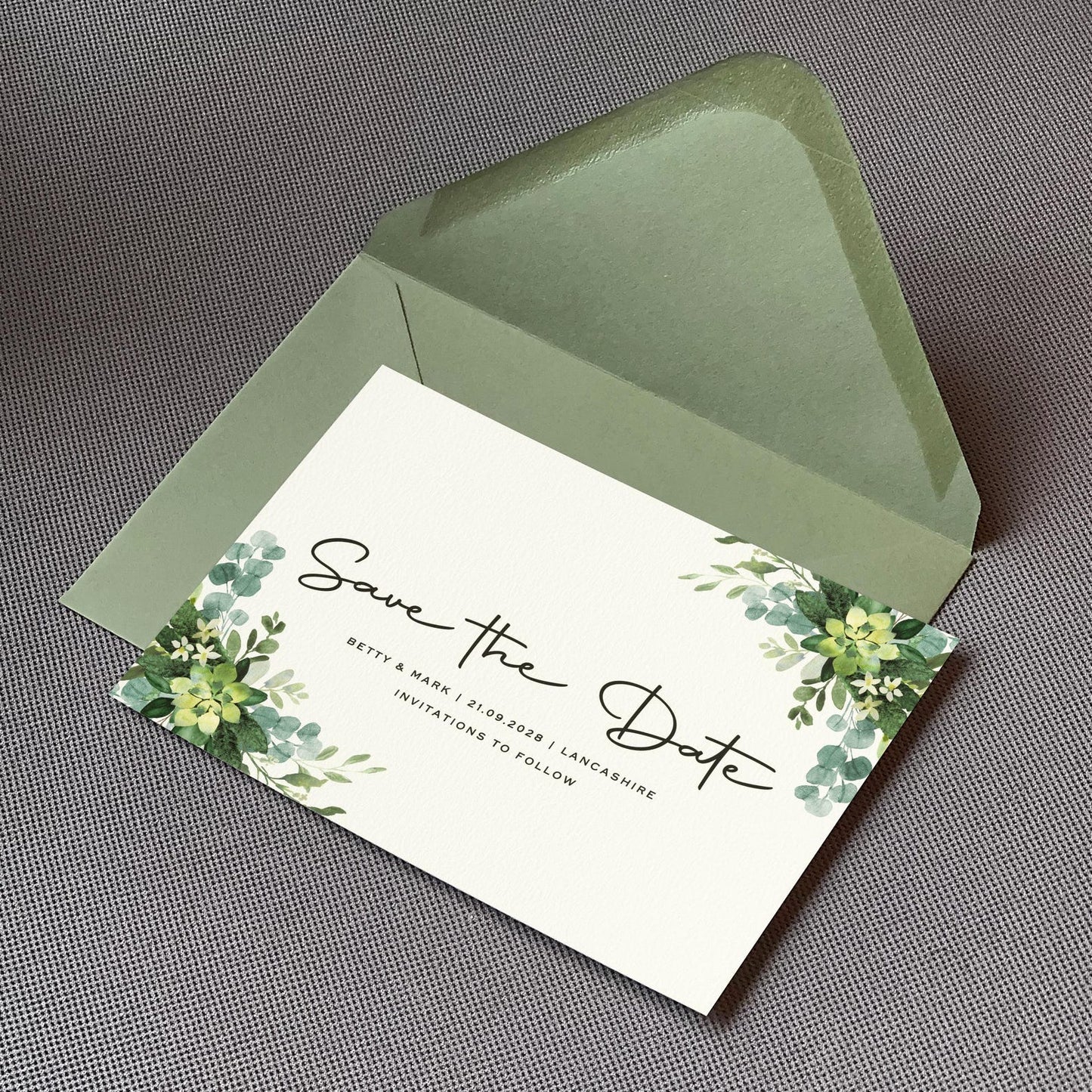 Azure Elegance Save The Date Cards