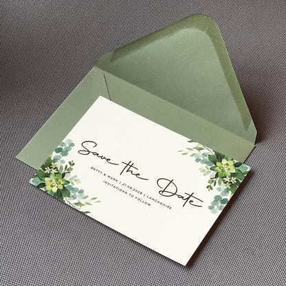 Azure Elegance Save The Date Cards